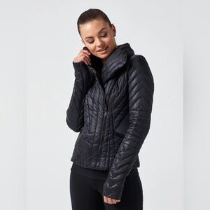 Blanc Noir Motion Panel Puffer Coat - Down Filled - Char/Black.  Size Medium.